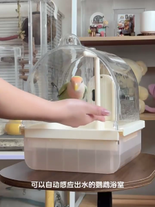 Parrots Bathing Tub Auto Pumping Bird Fountain Adjustable Flowing for Bird Pet Circulating Fountain