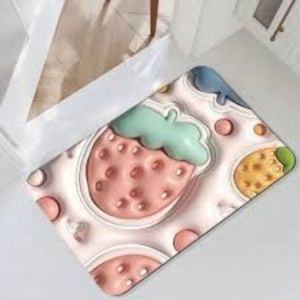 Bathroom Door Mat 3D Print Anti Slip Floor Mat for Home and Kitchen | Anti Skid Water Soaking Bathroom Mat LAND SEA AIR