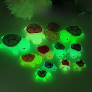 [MIETAO] 6 10pcs Mini Luminous Turtle Home Decor Landscaping Resin Crafts Glowing Turtle Garden Fish Tank Miniatures Ornaments Decoration