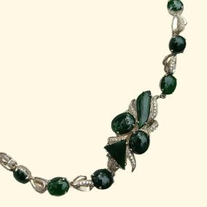 10 Dark Green Multi Shapes Cabochons crafted on Natural Type A Jadeite Jade set with High quality S925 as Bracelet certificate weighs 7.66 grams (s925b6)