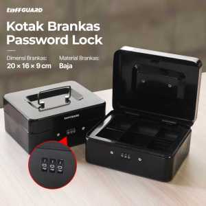 COD TaffGUARD Kotak Brankas penyimpanan uang dan sertifikat Dokumen Password Lock 20x16x9CM HC66008