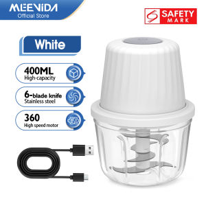 MeeVida Electric Garlic Masher 400ml Food Processor Chopper Mini Blender Garlic Crusher Chopper Meat Grinder Mincer Slicer Machine