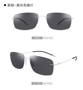 AU New day and night polarized sunglasses for men lightweight frameless photochromic sunglasses for driving trendy and lightweight for women