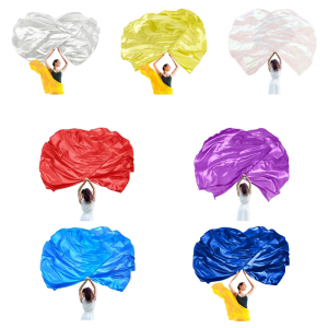 55" Worship Flags for Dances ChurchPraise Dance Flags for WorshipSilk-like Chiffon Flag with Flexible Rods Adult Kids
