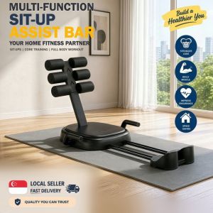 Ab Crunch Machine with Resistance Band Portable Sit Up Equipment Home Core Training