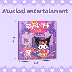 Magnetic Kuromi Quiet Book Sanrio Paper Doll House Set Dress Up Stickers Cartoon Toy Gift for Girls