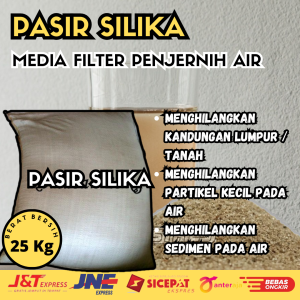 Pasir Silika 25 Kg Penyaring Penjernih Air Berbau Berwarna Berminyak Menyerap Bau Partikel pada air