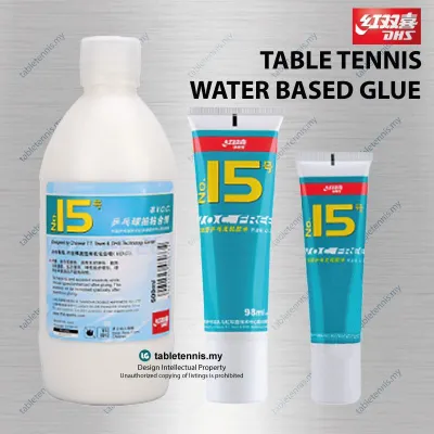 DHS Glue DHS 15 Premium Water Base Glue Table Tennis Rubber Glue Gam Karet Ping Pong 50ml