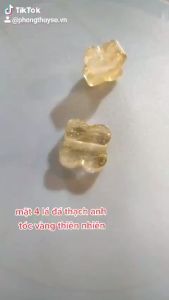 Mặt 4 lá đá thạch anh tóc vàng thiên nhiên may mắn tài lộc mẫu mới mic vòng trầm tạo điểm nhấn