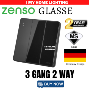 SIRIM ZENSO Switch Glasse Black Glass Rocker Slim Switches & Socket Suis Kaca Lampu Rumah 1gang 13A 20A Doorbell USB 4.9 137 Ratings 1.7k Sold