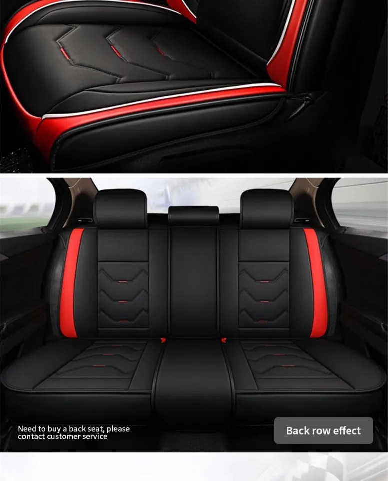 Luxurious Leather Seat Covers with Color Block Design
