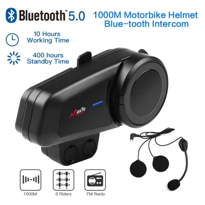 Bluetooth Intercom Helm Maxto M2 6 pengendara headset Touring motor Tahan Air