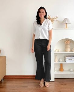 NHM Celana Panjang Kulot Cutbray Scuba Premium Celana Cutbray Wanita