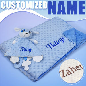 Custom Name Baby Blanket Personalized Baby Shower Gift Soft Minky Dot 2-in-1 Blanket & Lovey Set for Boys Girls2026