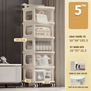 [FURNI HOME] IN ZALO N Kệ đựng đồ 3-5 tầng đa năng có bánh Xe đẩy spa Kệ Đựng Đồ Bỉm Sữa Chống Bụi
