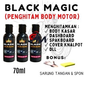 Paket 3 PCS Black Magic 70ml Penghitam Body Trim Motor - Semir Ban Motor Pengkilap Body Kasar