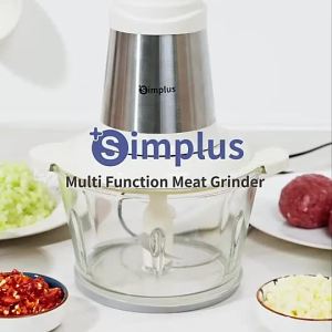 fast shipping -in stockSimplus 2L Food Processor Meat Grinder Blender 300W 2 Adjustable Speeds 420 Stainless Steel Blades 7mm Thick Glass