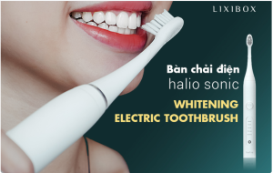 [NOEL SĂN SALE 50%] Bàn Chải Điện Halio Sonic Whitening Toothbrush Pro - Màu White Kèm Hộp Đựng