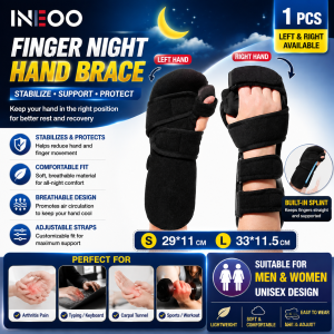 INEOO 1PCS Resting Hand Splint Carpal Tunnel Wrist Brace Night Immobilizer Finger Stabilizer Wrap Finger Training Device Finger fingerboard Orthotics Right hand