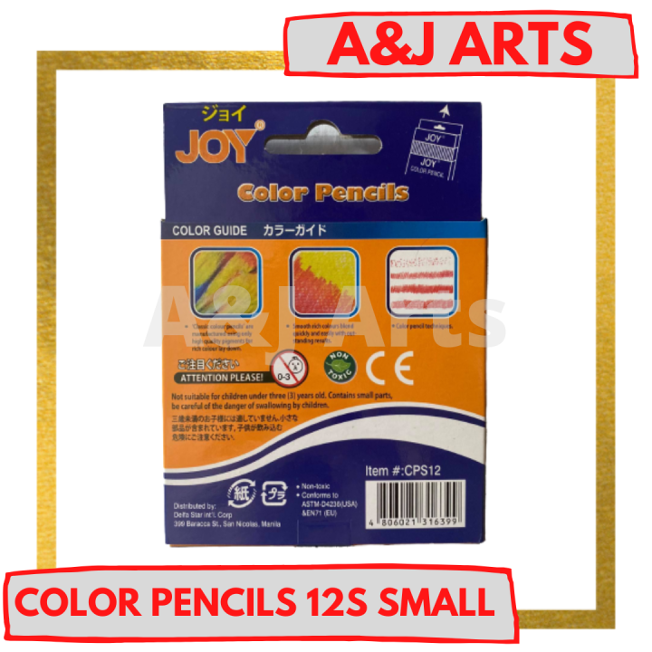 Joy Color Pencil 12’s with gold Color Pens Pencil Colors Crayons Pencil