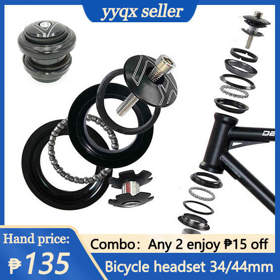 Bicycle Headset Bike Parts 34mm/44mm Threadless Head-Tube Road Bike Bicycle  Accessories Mountain Bike Headset Sealed Cartridge Bearings