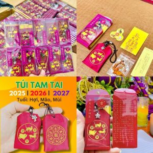 Túi Tam Tai 2025 2026 2027 tuổi Hợi Mão Mùi túi tam tai hoá giải tam tai