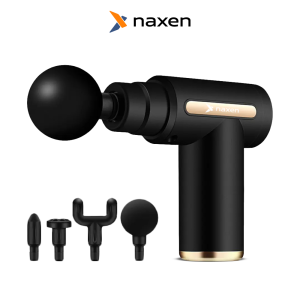 Massage Gun Elektrik 4in1 Rechargeable Naxen - Alat Pijat Elektric untuk Terapi Otot Jaringan Dalam
