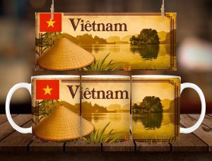 Vietnam Souvenir Mug 11oz with Gift Box – Vintage Design Ceramic Coffee Mug | Travel Souvenir Gift