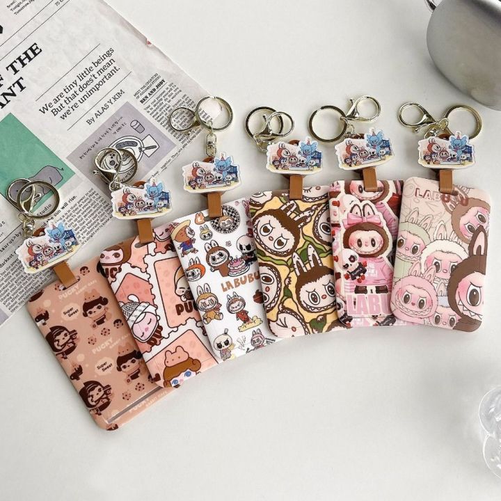 FZLMYANGNDQZ Plush Animal Card Holder Keychain Plush Card Cover Cute Plush Photocard Holder With Keychain Cover Cartoon Work Card Sleeves