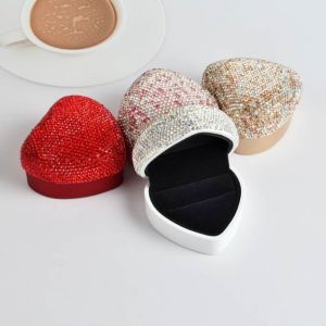 THANKSKY Kim cương Hộp đèn LED Trưng bày nhẫn Kho lưu trữ Hộp quà hình trái tim Hộp tổ chức trang sức Quà tặng cho bạn gái Hộp quà tặng Valentine dành cho người yêu