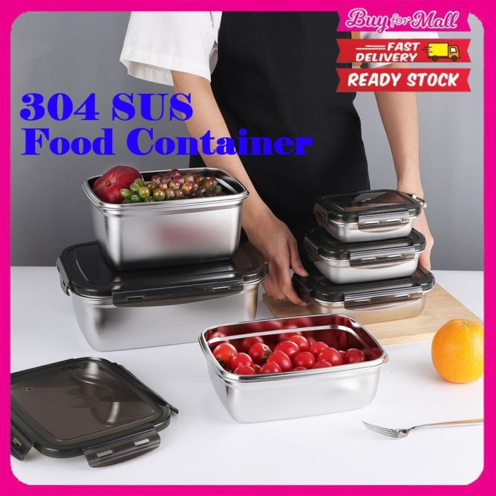 SUS304 Food Container Lunch Box Stainless Steel Refrigerator Storage
