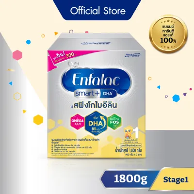 นมผง เอนฟาแล็ค สมาร์ทพลัส ดีเอชเอ สูตร1 (1800 กรัม) Enfalac Smart+ DHA Stage1 (1800 g) *แพ็คเกจอยู่ระหว่างการเปลี่ยนแปลง