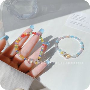 Lắc tay pha lê kết hoa và tim