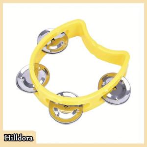 [Hilldora] 1pc Plastic Percussion Tambourine For Adults Hand Tambourine Musical Instrument 4 Bells On ABS Tambourine Musical Rhythm Instrum