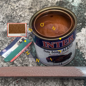 Sơn vân bông Inter sơn sần màu nâu đỏ (900gr) mã 8808
