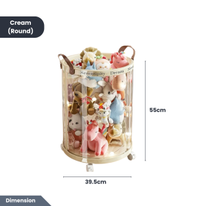 Easyhome.sg [Clear & Large Capacity] Storage Bin with Wheels - Doll Plush Toy Organiser / Clothes Storage Basket