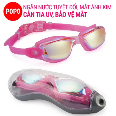 Kính bơi người lớn cho nam nữ chính hãng POPO 2360 kính bơi tráng gương cao cấp mắt kiếng bơi chống tia UV chống hấp hơi khóa kính bơi thông minh