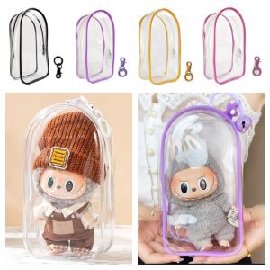 MASSMEDIA5IA6 Transparent Doll Outdoor Bag Multicolor for 17cm Labubu Storage Case Doll Accessories Doll Display Box Labubu Time To Chill Filled