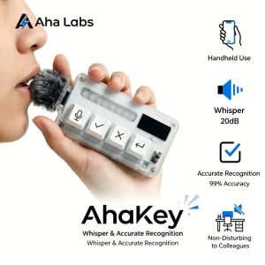DIVATEN AhaKey-X1 Vibe Coding Keyboard Built-in LCD Screen RGB Toggle Switch LCD Screen Keyboard Voice Recognition AI Agent Keyboard For Claude/Cursor/Codex