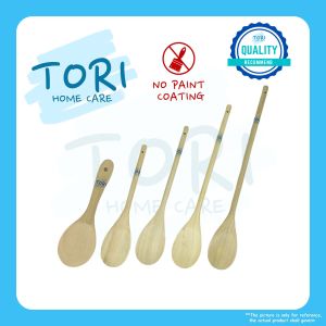 TORI HOME Wooden Rice Spoon & Cake Spoon | No Paint Coating | Bakeware | Sudu Nasi Kayu | Sudu Kek Kayu