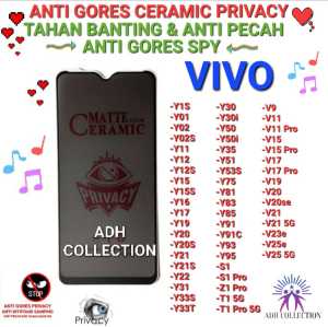 Anti Gores Ceramic Spy / Privacy Full Layar Vivo Y01/Y02/Y11–Y95 – Anti Intip & Anti Pecah