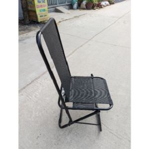 Ghế Xếp Lưới Lò Xo Lưng Cao 2 Mảnh Màu Vàng Đen Không Giãn