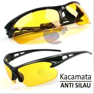 Icantiq Night-Vision Goggles Sports Sunglasses Polarized Glasses Riding Mirror Kacamata Motor Anti Silau + Free Pouch Case - Orange