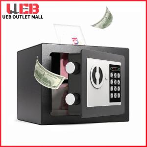 UEB Electronic Digital Safe Box W/Digital Keypad & Keys Small Electronic Safe Box Small Safe Deposit Box for Home Office