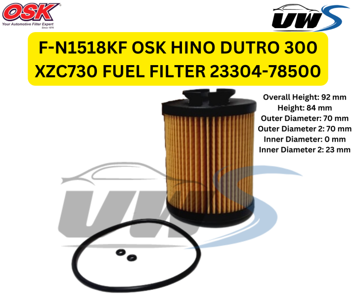 F-N1518KF OSK HINO DUTRO 300 XZC730 FUEL FILTER 23304-78500