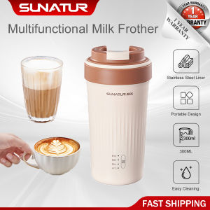 SUNATUR Electric Milk Frother Home Automatic Heating Coffee Milk Foam Machine Portable Milk Foamer Water Cup 奶泡机