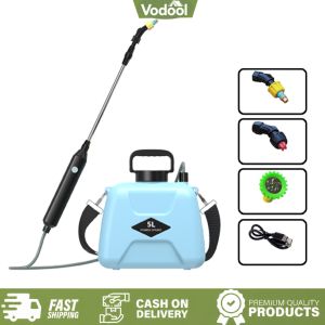 [VSC] 5L Electric Sprayer USB Rechargeable Garden Irrigation Sprinklers Telescopic Handle 360 Rotating Nozzle with Shoulder Strap Garden Watering Tool