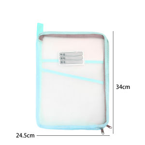 โฟลเดอร์ไฟล์ A4เครื่องเขียนนักเรียนกระเป๋าตาข่ายสำหรับเก็บของรูปตัว L ขนาดใหญ่เปิดกระเป๋าเครื่องสำอางทำการบ้านหนังสือสองซิปความจุขนาดใหญ่