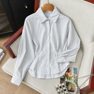 AB [ready stock] Long Sleeve Stripe Shirt Women Korean Style Blouse Women