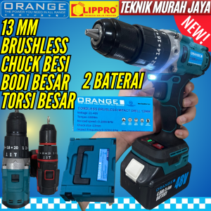 ORANGE by LIPPRO DCD796 Brushless Cordless Hammer Drill 48 V XR model Dewalt Bor 13 mm Jumbo Tembok Heavy Duty